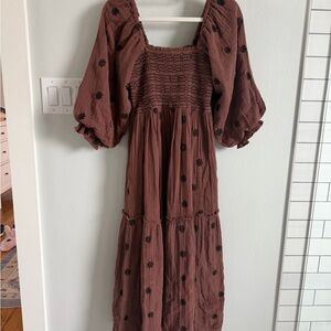 Free People Dahlia Embroidered Dress XS